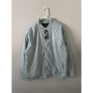 Reason Corduroy Bomber Jacket In Aqua Men's Size XL NWT MSRP $99
